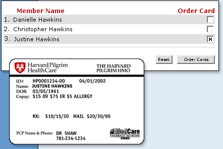 HP Health Info - Order ID Card