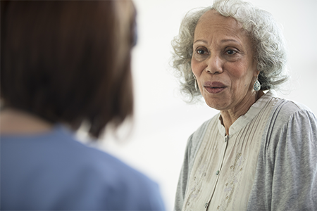 Elderly woman smiling